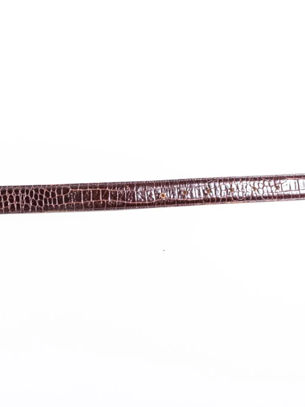 Banana Republic Crocodile Embossed Leather Belt Made in England Solid Brass 32